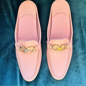 SALVATORE FERRAGAMO PINK MULE SLIDE LOAFERS SIZE 8